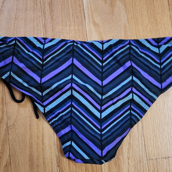 Mossimo Supply Co. Purple/Black Zig-Zag Print Bikini Swim Suit Bottom Size Large - Picture 13 of 13